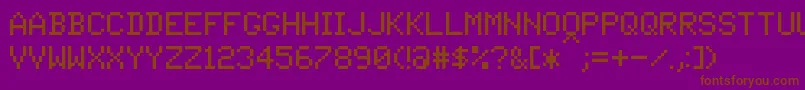 Czcionka PixelTandysoft – brązowe czcionki na fioletowym tle