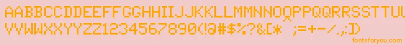 PixelTandysoft Font – Orange Fonts on Pink Background