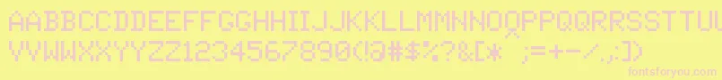 PixelTandysoft Font – Pink Fonts on Yellow Background