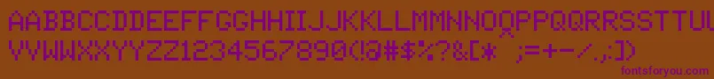 Czcionka PixelTandysoft – fioletowe czcionki na brązowym tle