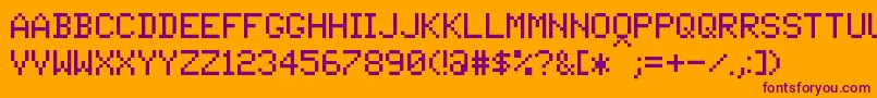 PixelTandysoft Font – Purple Fonts on Orange Background