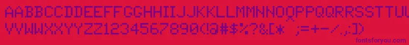 PixelTandysoft Font – Purple Fonts on Red Background