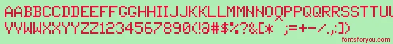 PixelTandysoft Font – Red Fonts on Green Background