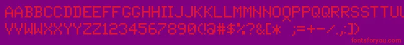Шрифт PixelTandysoft – красные шрифты на фиолетовом фоне