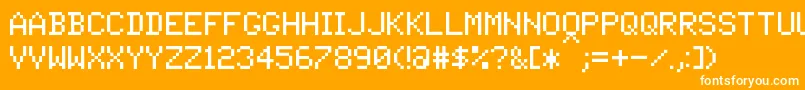 PixelTandysoft-fontti – valkoiset fontit oranssilla taustalla
