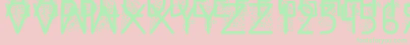 Czcionka FloralFlower – zielone czcionki na różowym tle