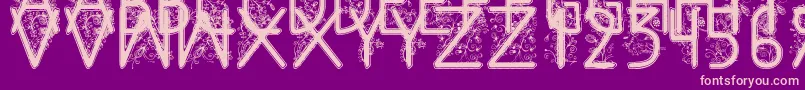 FloralFlower Font – Pink Fonts on Purple Background