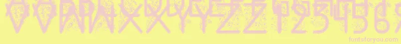 FloralFlower Font – Pink Fonts on Yellow Background