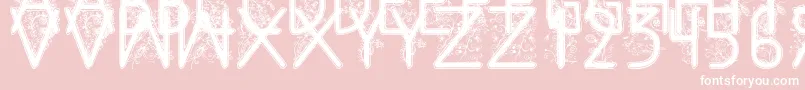 FloralFlower-Schriftart – Weiße Schriften auf rosa Hintergrund