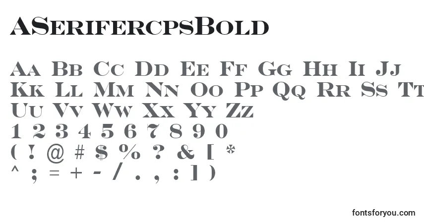 Шрифт ASerifercpsBold – алфавит, цифры, специальные символы