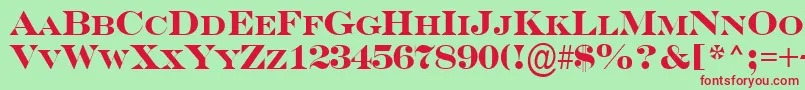 ASerifercpsBold Font – Red Fonts on Green Background