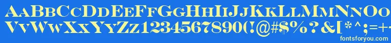 ASerifercpsBold Font – Yellow Fonts on Blue Background