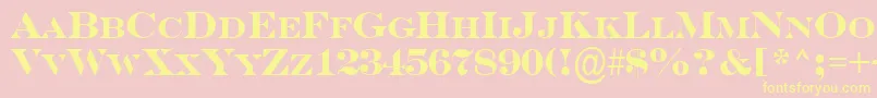 ASerifercpsBold-Schriftart – Gelbe Schriften auf rosa Hintergrund