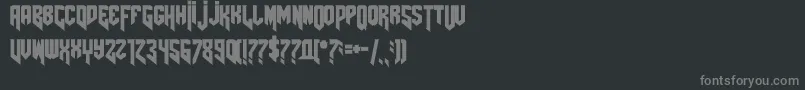 Amazdoomright2-fontti – harmaat kirjasimet mustalla taustalla