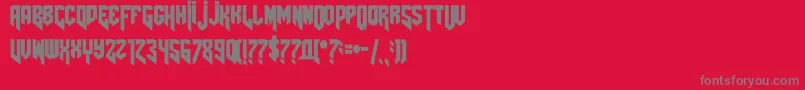 Amazdoomright2-fontti – harmaat kirjasimet punaisella taustalla