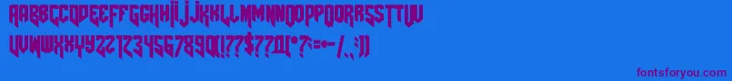 Amazdoomright2-fontti – violetit fontit sinisellä taustalla
