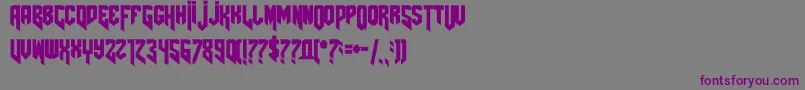 フォントAmazdoomright2 – 紫色のフォント、灰色の背景