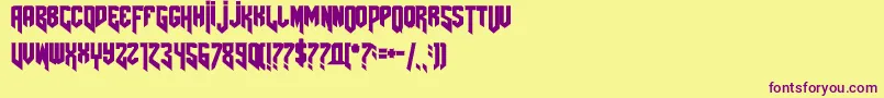 Police Amazdoomright2 – polices violettes sur fond jaune
