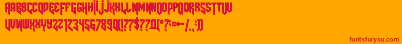 Amazdoomright2-fontti – punaiset fontit oranssilla taustalla