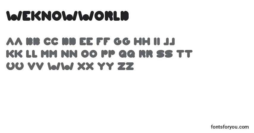 Czcionka WeknowWorld – alfabet, cyfry, specjalne znaki