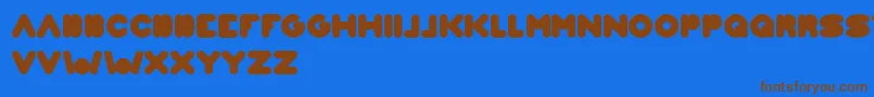 WeknowWorld Font – Brown Fonts on Blue Background