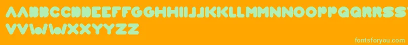WeknowWorld Font – Green Fonts on Orange Background