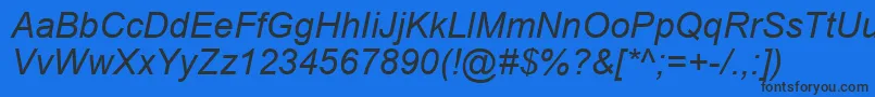 Ariali0 Font – Black Fonts on Blue Background