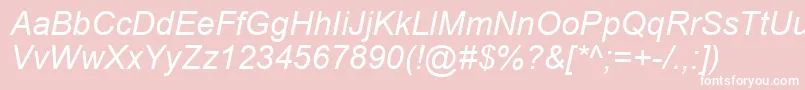 Ariali0-fontti – valkoiset fontit vaaleanpunaisella taustalla