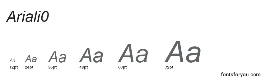Ariali0 Font Sizes