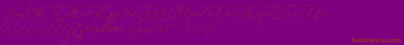 MadeTheartistScriptPersonalUse-Schriftart – Braune Schriften auf violettem Hintergrund