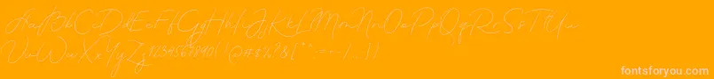 MadeTheartistScriptPersonalUse Font – Pink Fonts on Orange Background