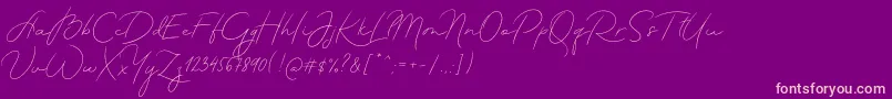 Шрифт MadeTheartistScriptPersonalUse – розовые шрифты на фиолетовом фоне