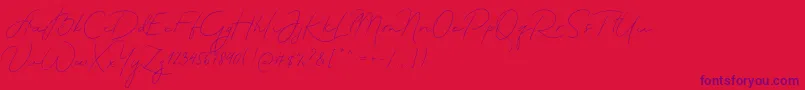 MadeTheartistScriptPersonalUse Font – Purple Fonts on Red Background