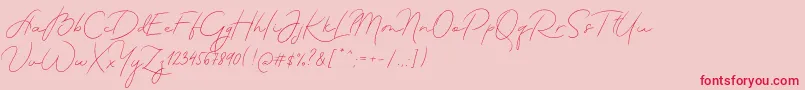 MadeTheartistScriptPersonalUse Font – Red Fonts on Pink Background