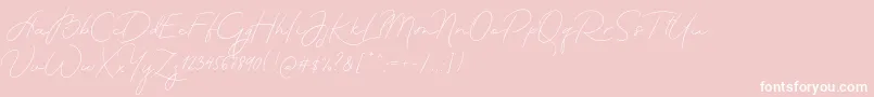 MadeTheartistScriptPersonalUse-Schriftart – Weiße Schriften auf rosa Hintergrund