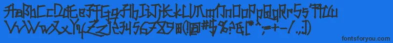Czcionka KonfuciuzFat – czarne czcionki na niebieskim tle