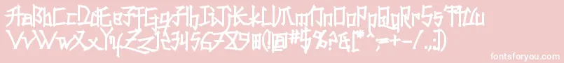 KonfuciuzFat-Schriftart – Weiße Schriften auf rosa Hintergrund