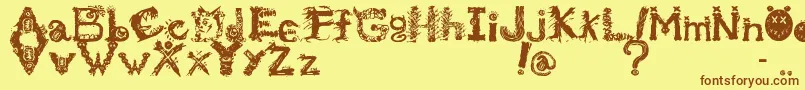 MonstrousZosimus Font – Brown Fonts on Yellow Background