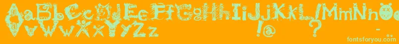 MonstrousZosimus Font – Green Fonts on Orange Background