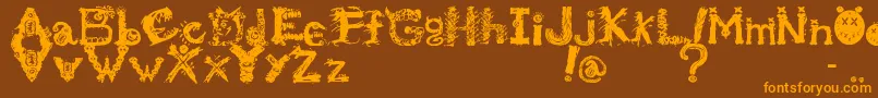 MonstrousZosimus Font – Orange Fonts on Brown Background