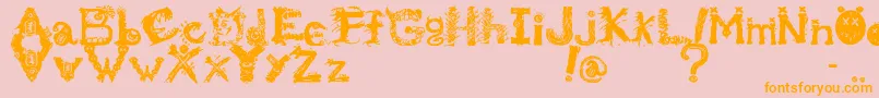 MonstrousZosimus Font – Orange Fonts on Pink Background