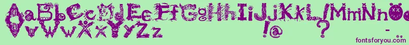 MonstrousZosimus Font – Purple Fonts on Green Background