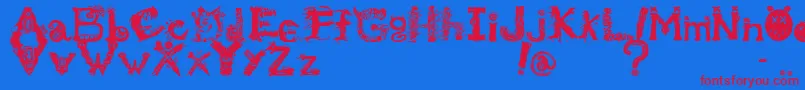 MonstrousZosimus Font – Red Fonts on Blue Background