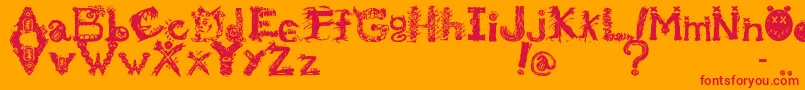 MonstrousZosimus Font – Red Fonts on Orange Background