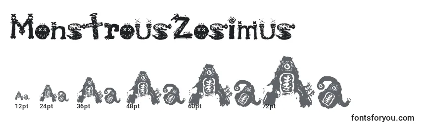Размеры шрифта MonstrousZosimus