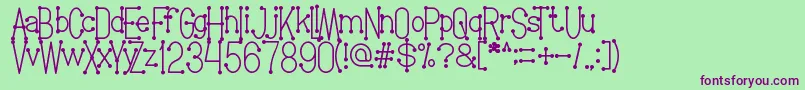 WelcomeToPlanetEarth Font – Purple Fonts on Green Background