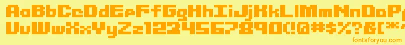 Librium-fontti – oranssit fontit keltaisella taustalla