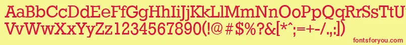 StaffordserialRegular Font – Red Fonts on Yellow Background