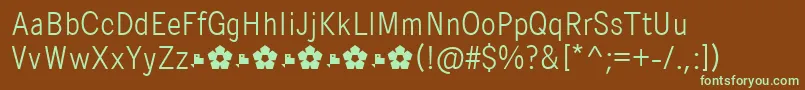 PentaySansLight-fontti – vihreät fontit ruskealla taustalla