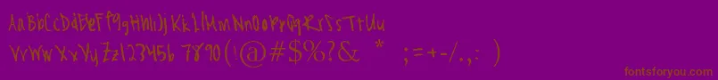 AsianGirl-Schriftart – Braune Schriften auf violettem Hintergrund